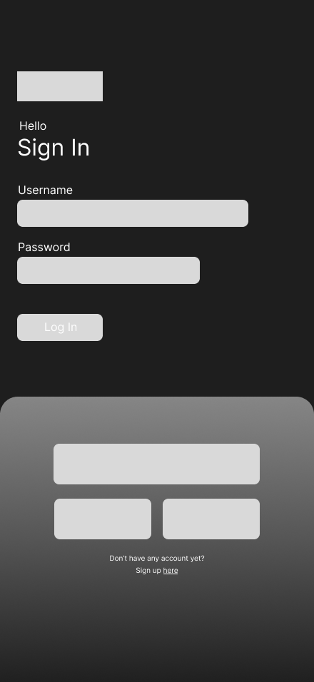 Explorite login screen
