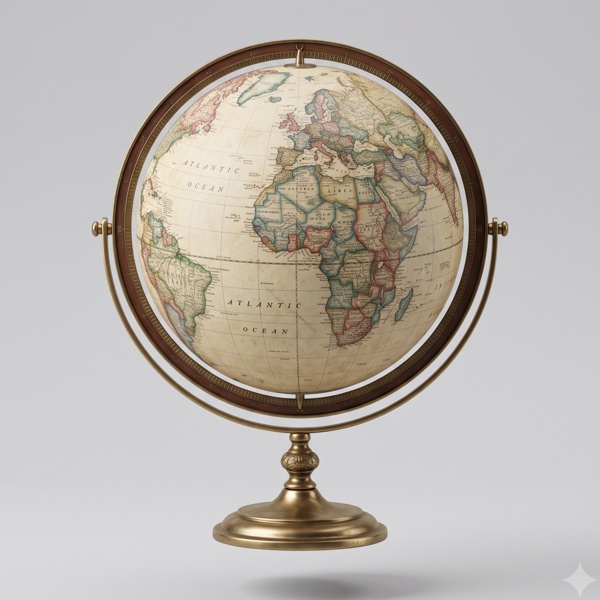 A vintage globe